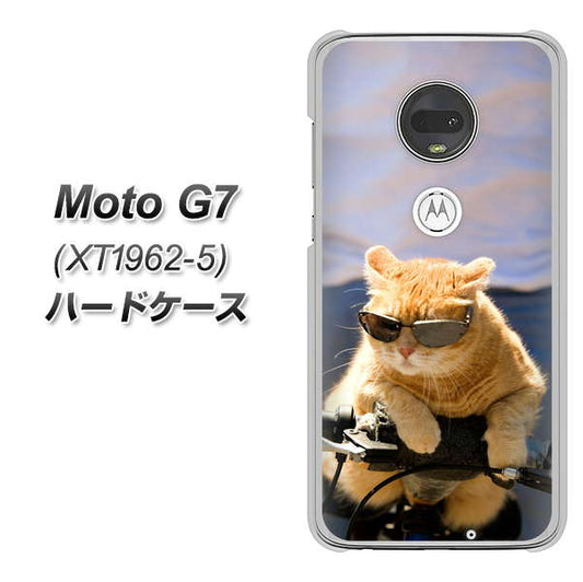 simフリー Moto G7 XT1962-5 高画質仕上げ 背面印刷 ハードケース【595 にゃんとサイクル】