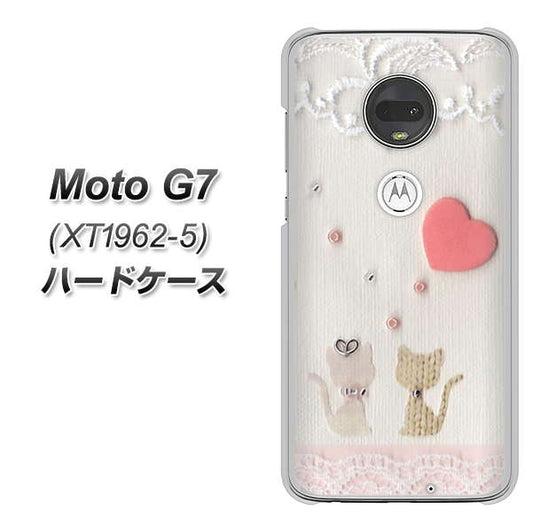 simフリー Moto G7 XT1962-5 高画質仕上げ 背面印刷 ハードケース【1104 クラフト写真ネコ（ハートM）】