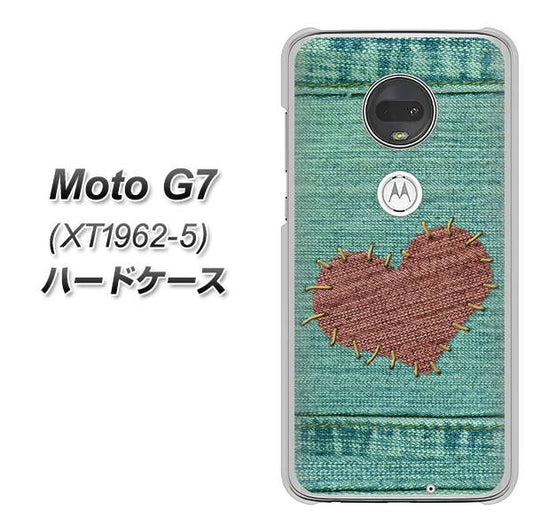simフリー Moto G7 XT1962-5 高画質仕上げ 背面印刷 ハードケース【1142 デニムとハート】