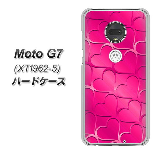 simフリー Moto G7 XT1962-5 高画質仕上げ 背面印刷 ハードケース【1347 かくれハート（ショッキングピンク）】