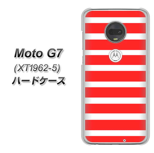 simフリー Moto G7 XT1962-5 高画質仕上げ 背面印刷 ハードケース【EK881 ボーダーレッド】