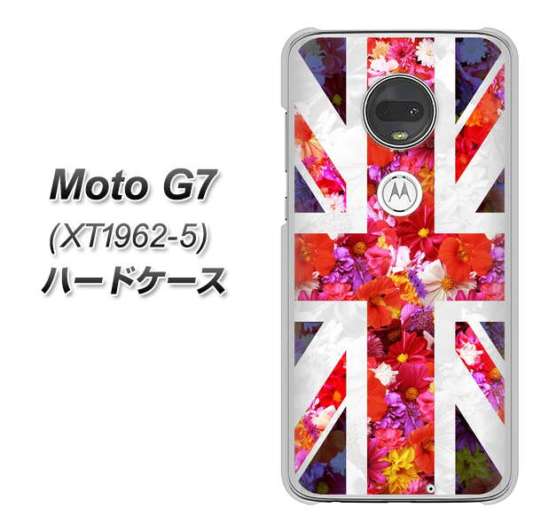 simフリー Moto G7 XT1962-5 高画質仕上げ 背面印刷 ハードケース【SC801 ユニオンジャック リアルフラワー】