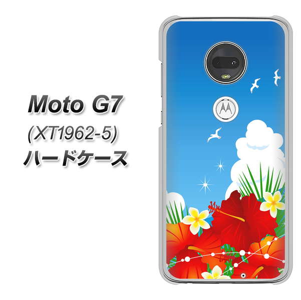 simフリー Moto G7 XT1962-5 高画質仕上げ 背面印刷 ハードケース【VA821 ハイビスカスと青空】