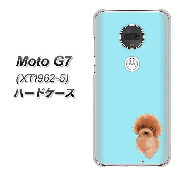 simフリー Moto G7 XT1962-5 高画質仕上げ 背面印刷 ハードケース【YJ050 トイプードルレッド（ブルー）】