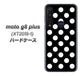 SIMフリー moto g8 plus XT2019-1 高画質仕上げ 背面印刷 ハードケース【332 シンプル柄（水玉）ブラックBig】