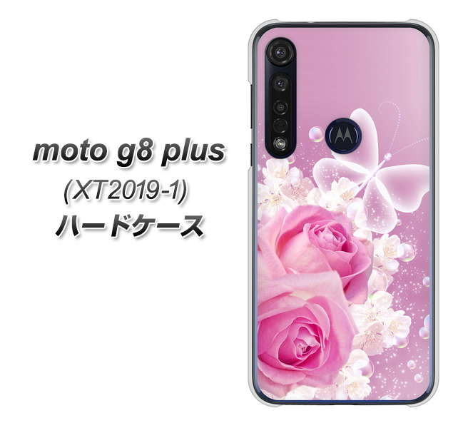 SIMフリー moto g8 plus XT2019-1 高画質仕上げ 背面印刷 ハードケース【1166 ローズロマンス】