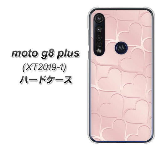 SIMフリー moto g8 plus XT2019-1 高画質仕上げ 背面印刷 ハードケース【1340 かくれハート（ローズピンク）】