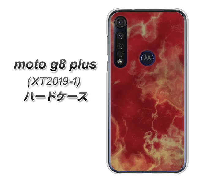 SIMフリー moto g8 plus XT2019-1 高画質仕上げ 背面印刷 ハードケース【KM870 大理石RD】