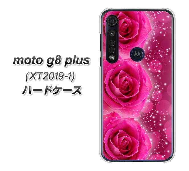 SIMフリー moto g8 plus XT2019-1 高画質仕上げ 背面印刷 ハードケース【VA815 3連のバラ】