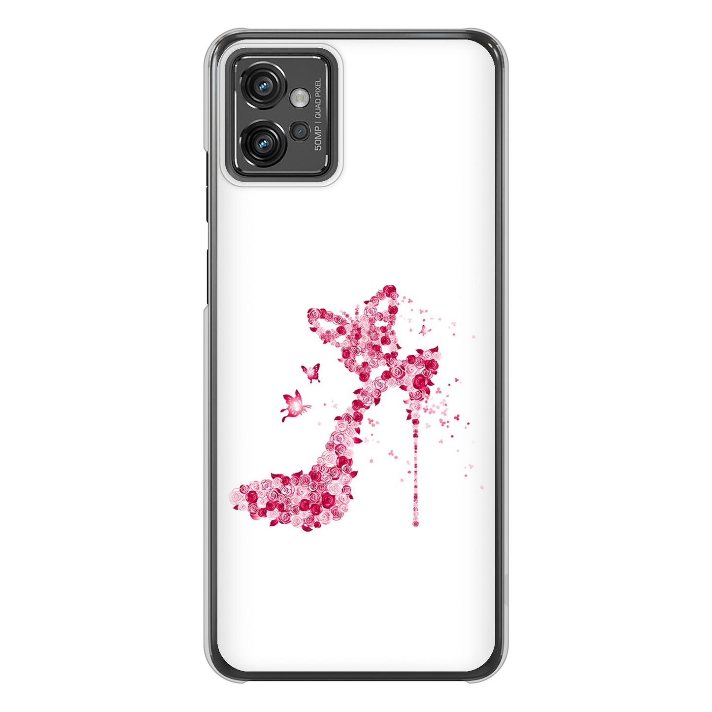 moto g32 高画質仕上げ 背面印刷 ハードケース 【387 薔薇のハイヒール】