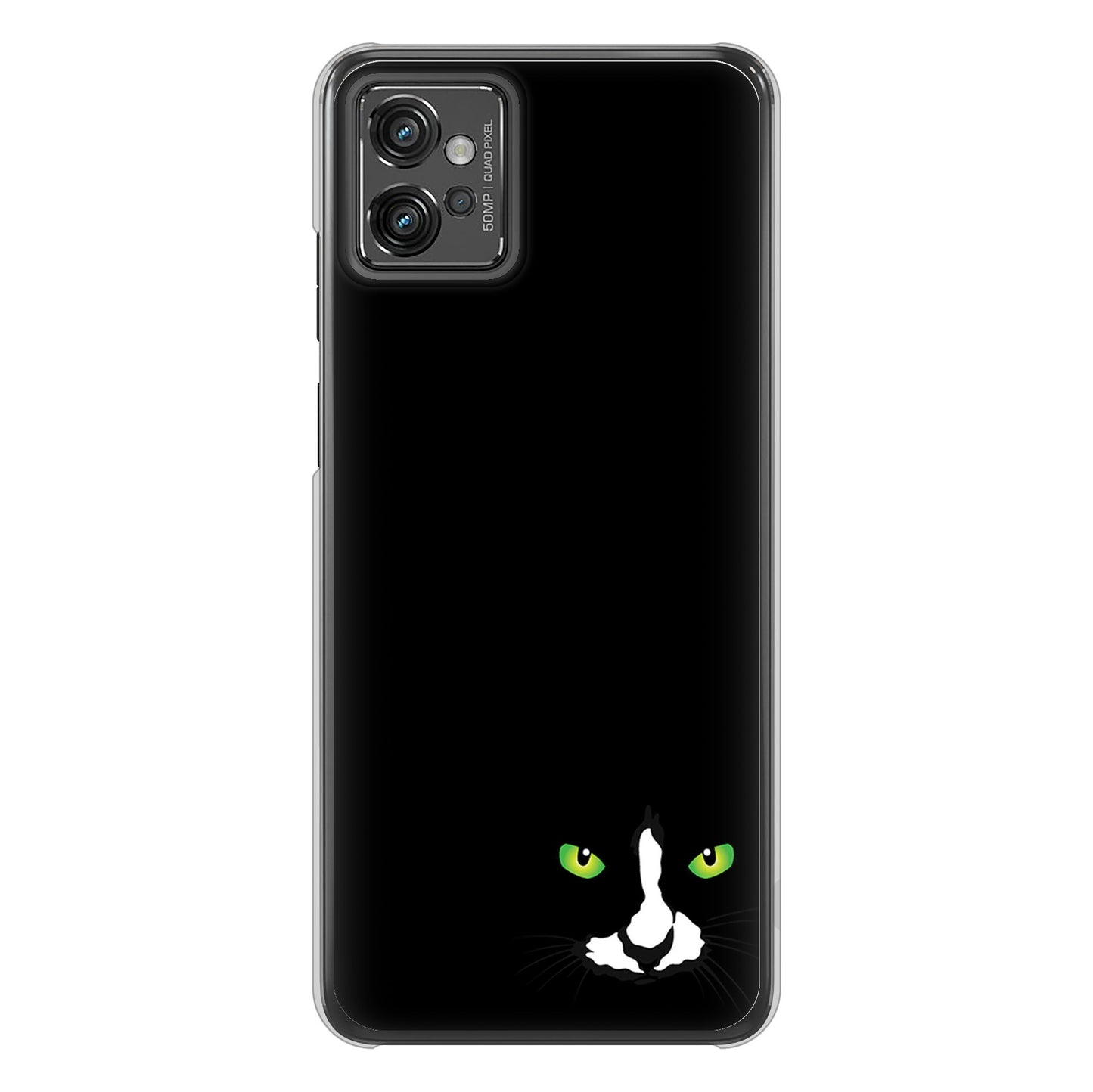 moto g32 高画質仕上げ 背面印刷 ハードケース 【398 黒ネコ】
