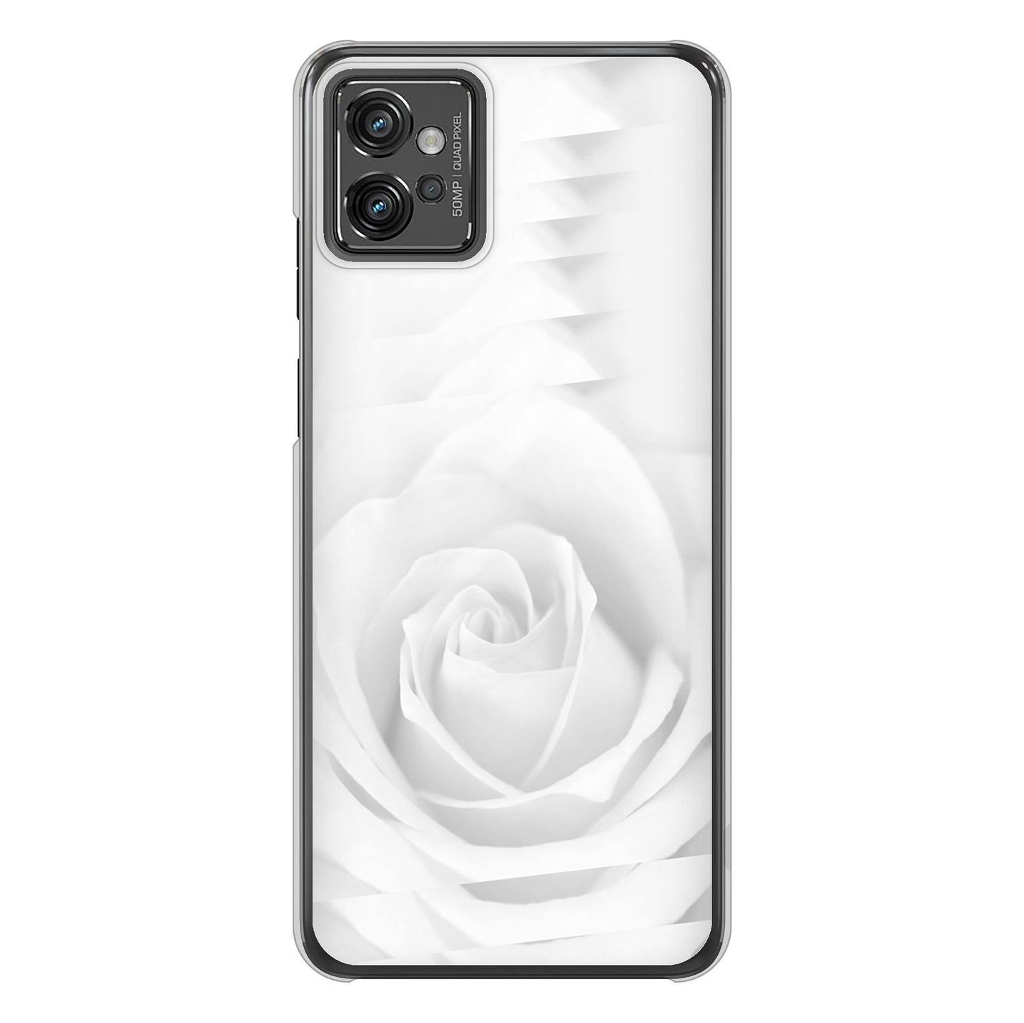 moto g32 高画質仕上げ 背面印刷 ハードケース【402 ホワイトＲｏｓｅ】