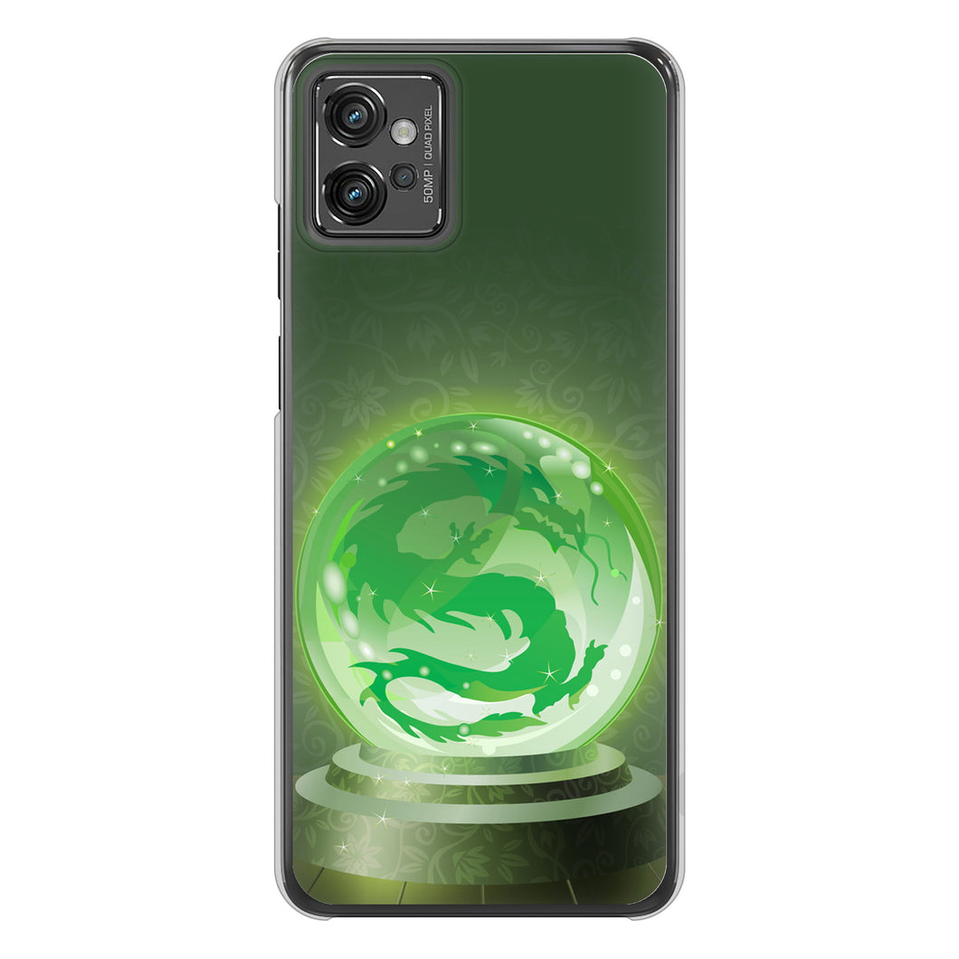 moto g32 高画質仕上げ 背面印刷 ハードケース 【439 水晶に浮かぶ龍】