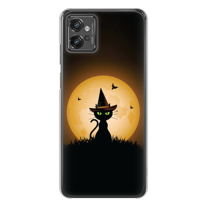 moto g32 高画質仕上げ 背面印刷 ハードケース 夜とネコ