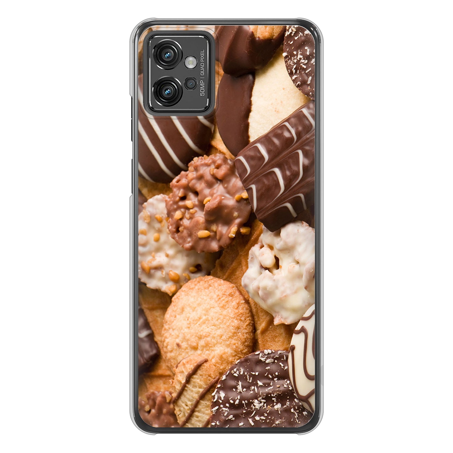 moto g32 高画質仕上げ 背面印刷 ハードケース【442 クッキー mix】