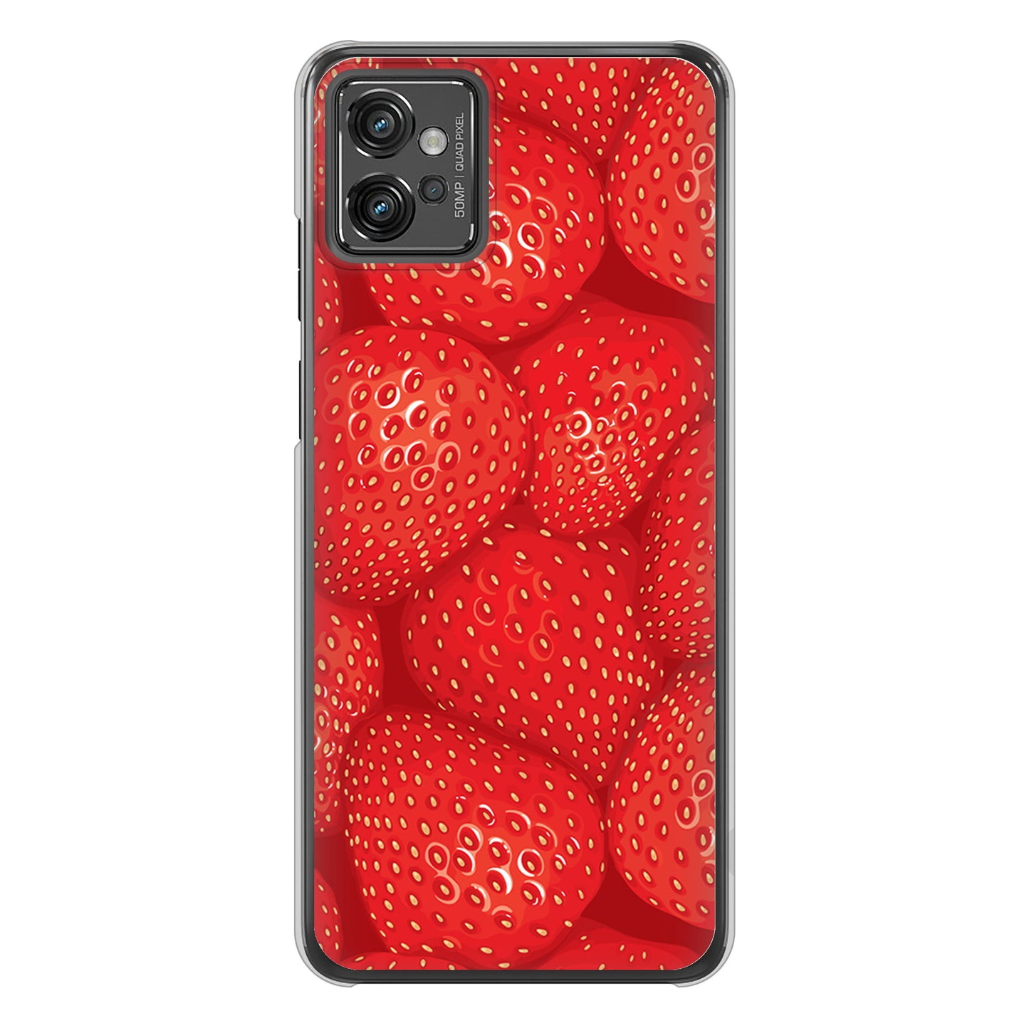 moto g32 高画質仕上げ 背面印刷 ハードケース【444 ストロベリーウォール】