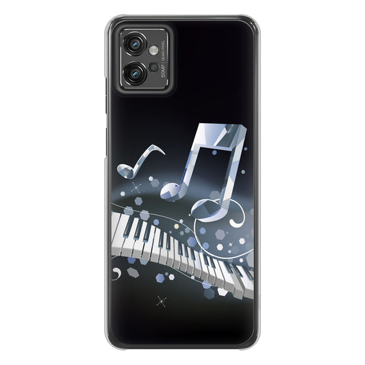 moto g32 高画質仕上げ 背面印刷 ハードケース【575 鍵盤に踊る音】