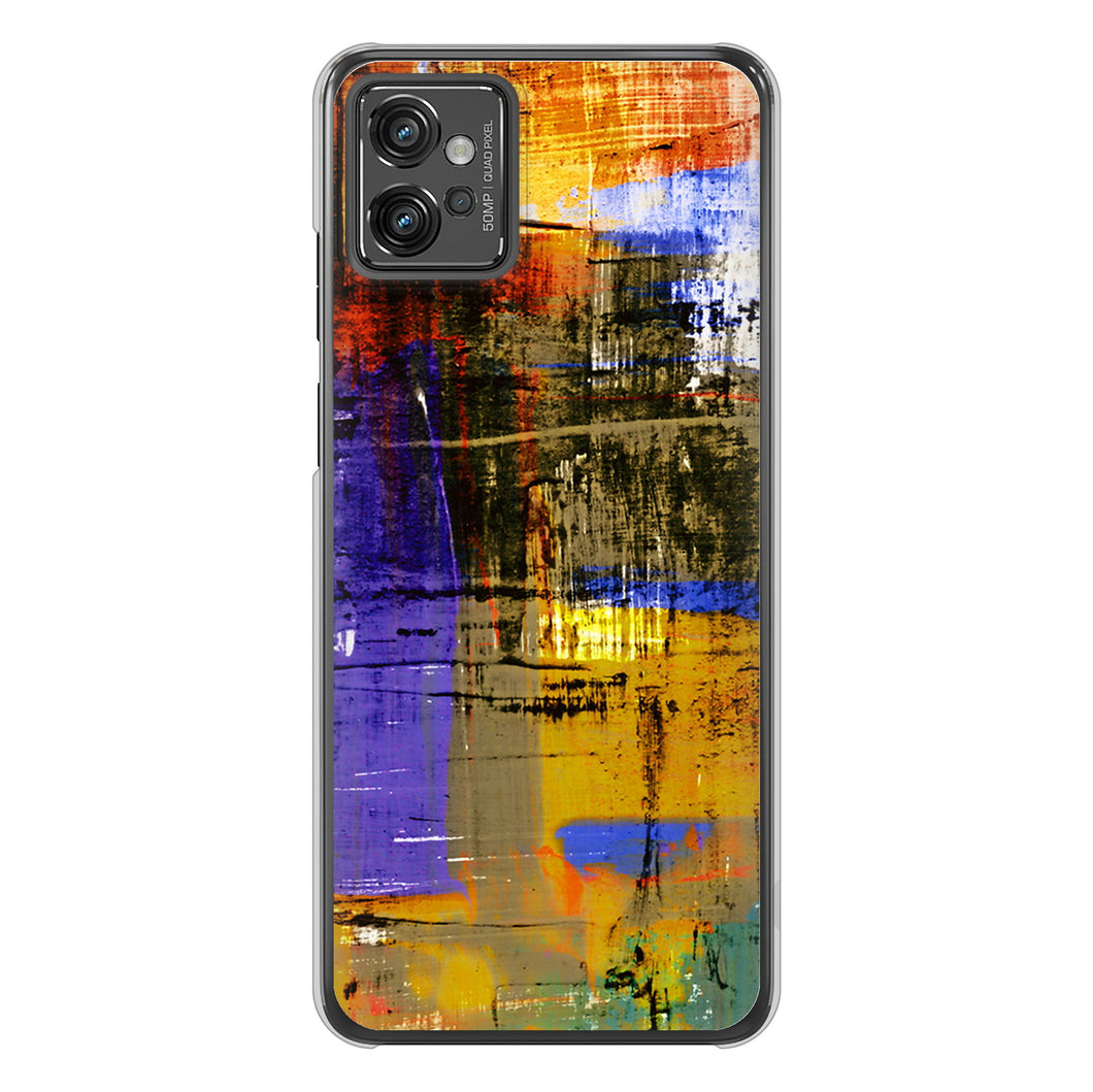 moto g32 高画質仕上げ 背面印刷 ハードケース 【609 クラッシュアートBL】