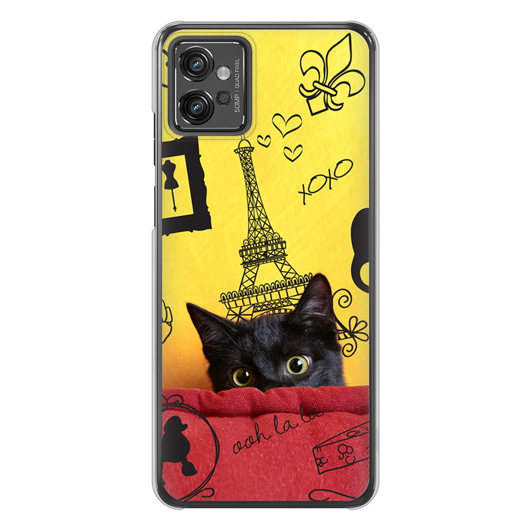 moto g32 高画質仕上げ 背面印刷 ハードケース【686 パリの子猫】