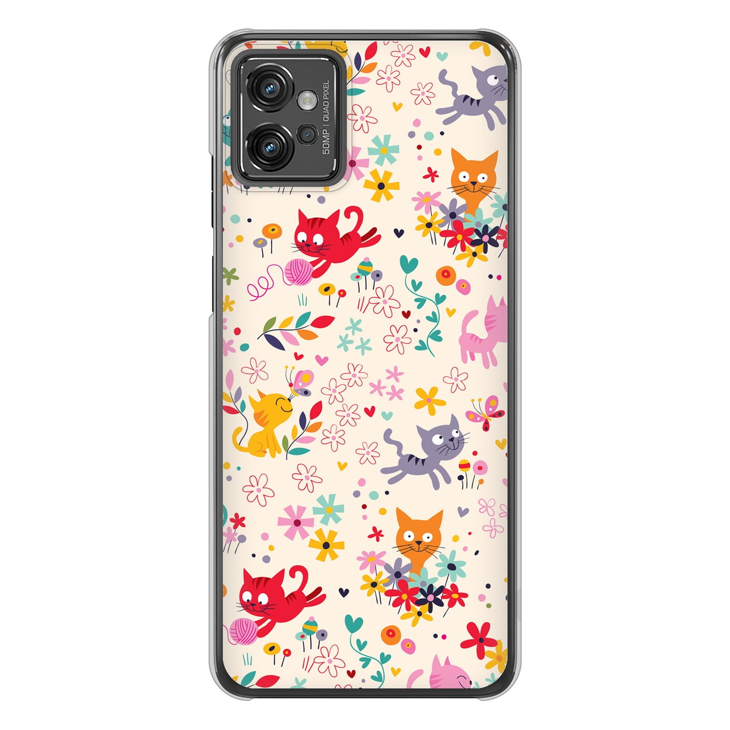 moto g32 高画質仕上げ 背面印刷 ハードケース【693 ネコのあそび場】