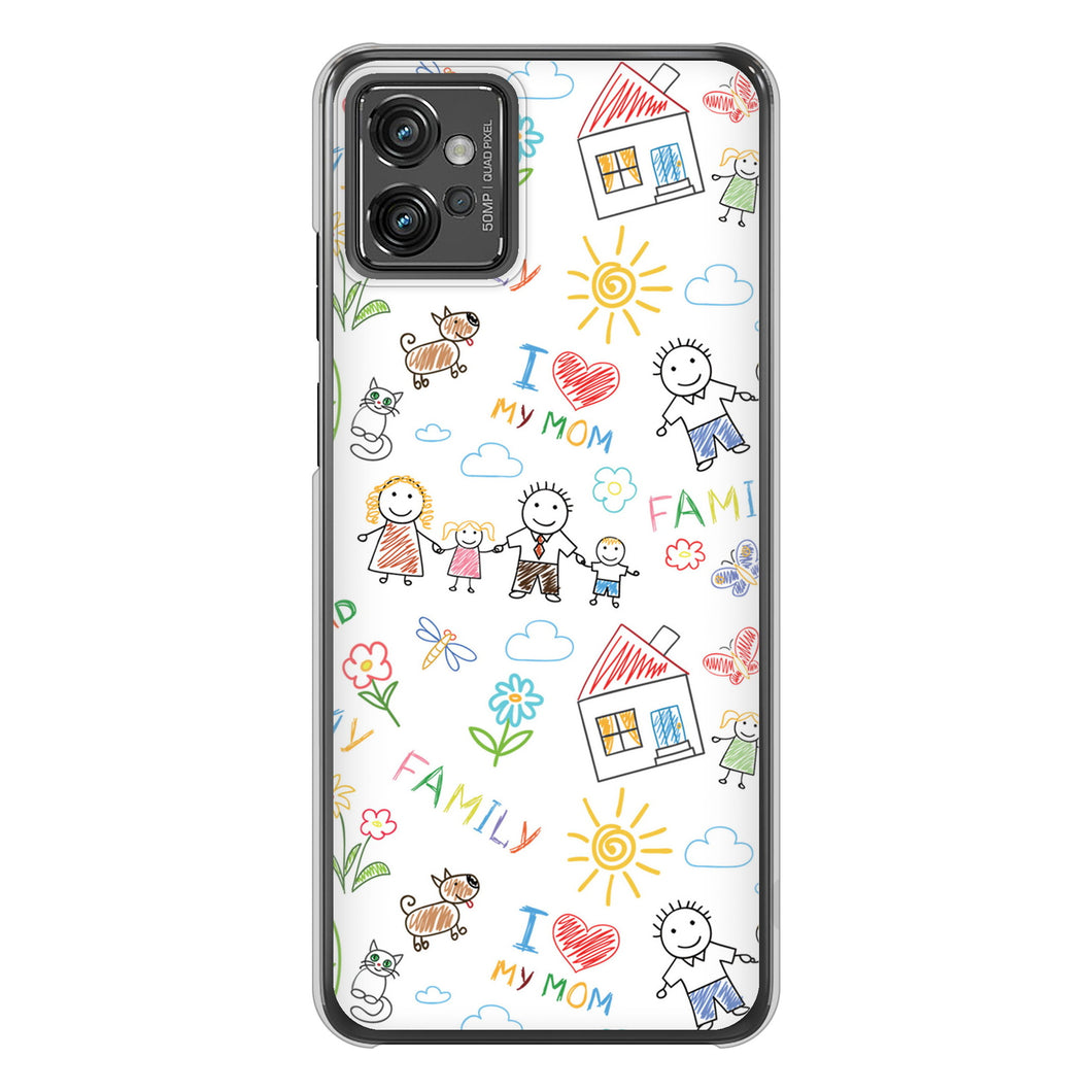 moto g32 高画質仕上げ 背面印刷 ハードケース【709 ファミリー】