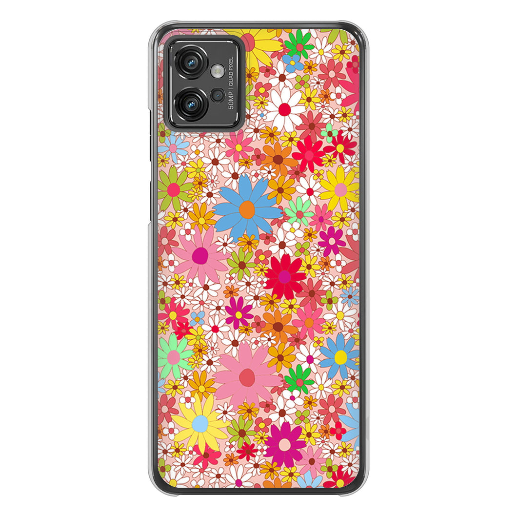 moto g32 高画質仕上げ 背面印刷 ハードケース【746 花畑A】