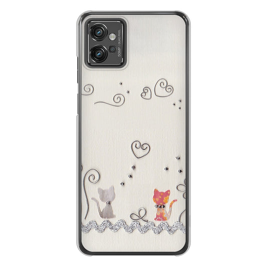 moto g32 高画質仕上げ 背面印刷 ハードケース クラフト写真ネコ