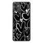 moto g32 高画質仕上げ 背面印刷 ハードケース 【1124 ハート BK＆WH】