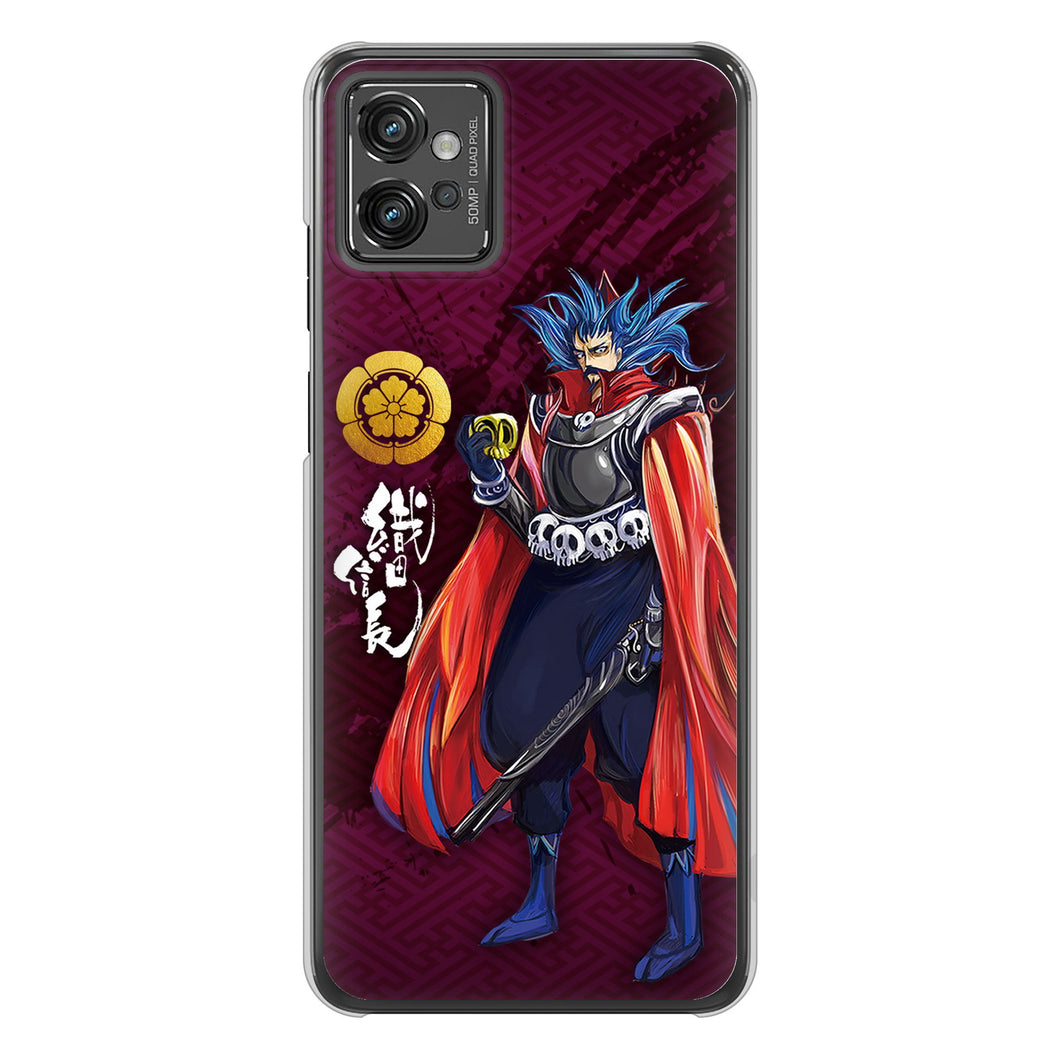 moto g32 高画質仕上げ 背面印刷 ハードケース【AB808 織田信長 イラストと家紋】