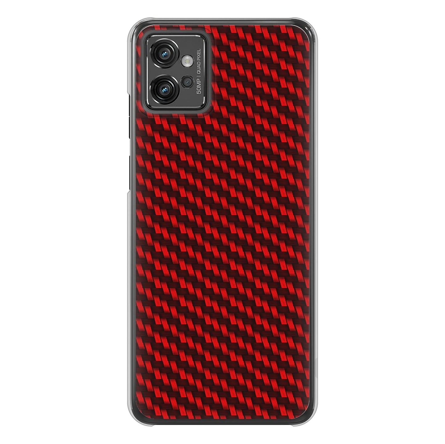 moto g32 高画質仕上げ 背面印刷 ハードケース【EK906 レッドカーボン】