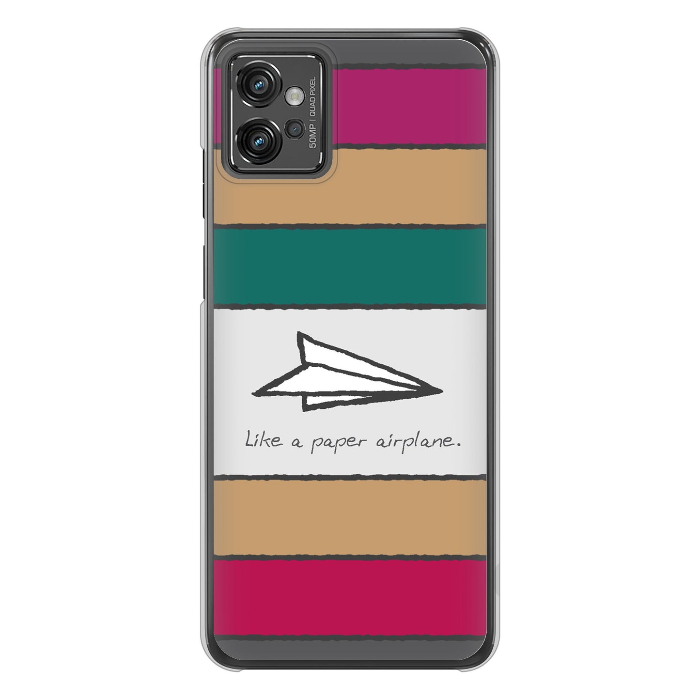 moto g32 高画質仕上げ 背面印刷 ハードケース 【IA809 かみひこうき】