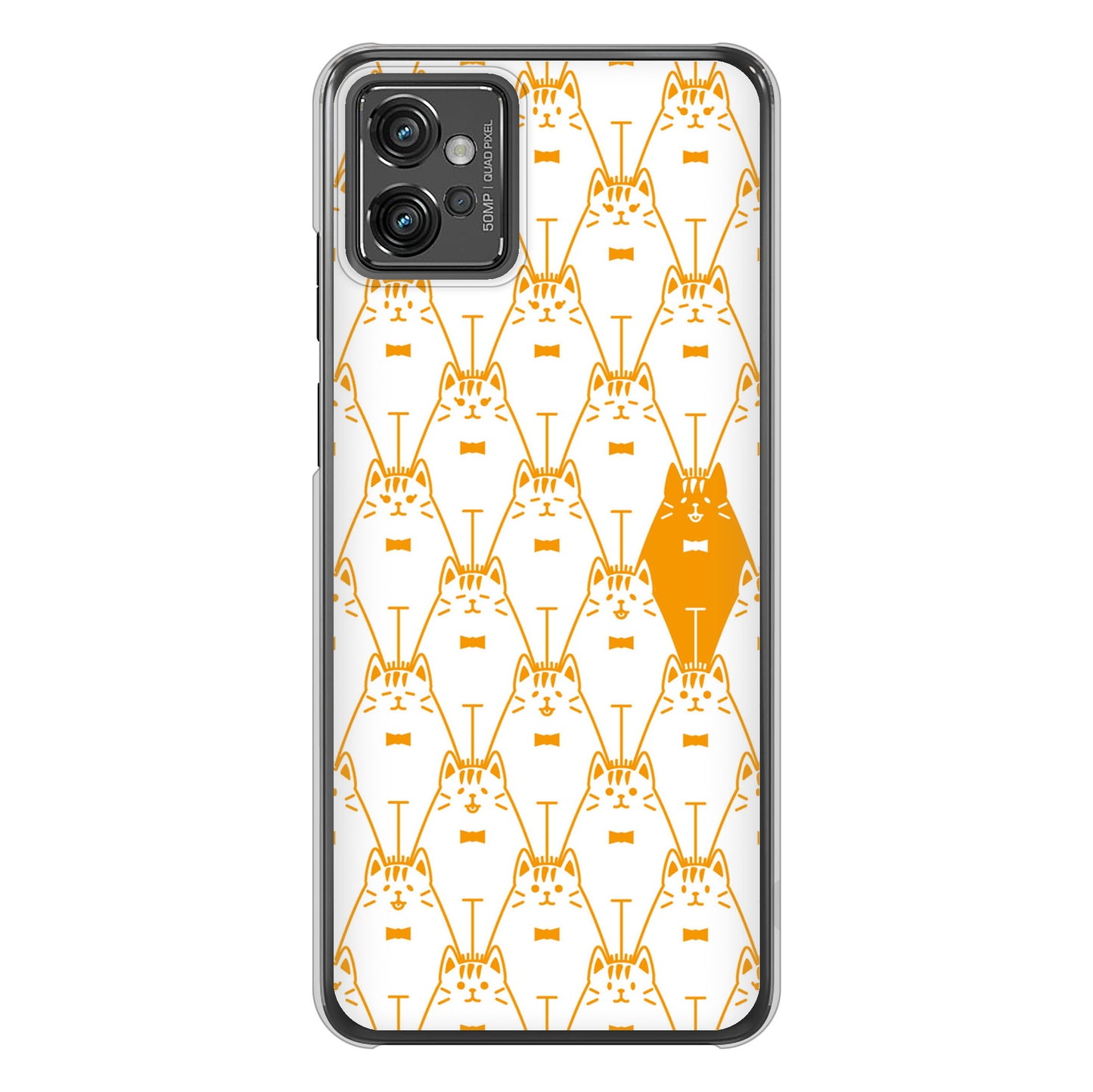 moto g32 高画質仕上げ 背面印刷 ハードケース【MA915 パターン ネコ】