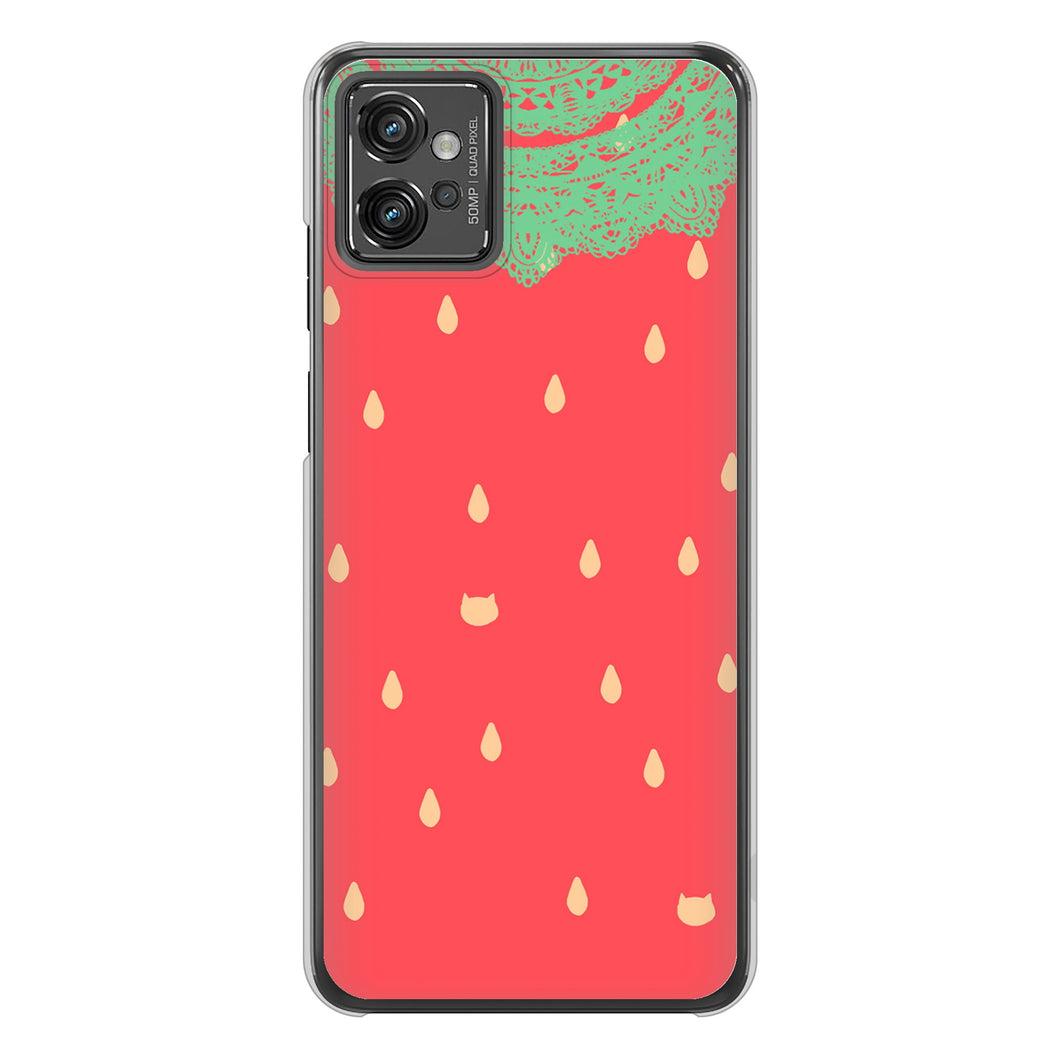 moto g32 高画質仕上げ 背面印刷 ハードケース 【MI800 strawberry ストロベリー】