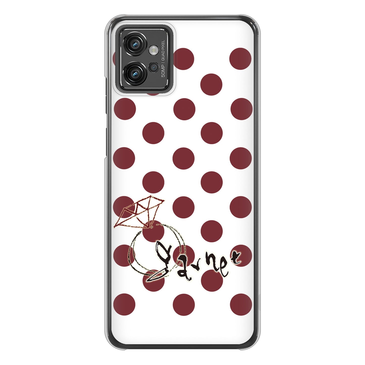moto g32 高画質仕上げ 背面印刷 ハードケース【OE810 1月ガーネット】