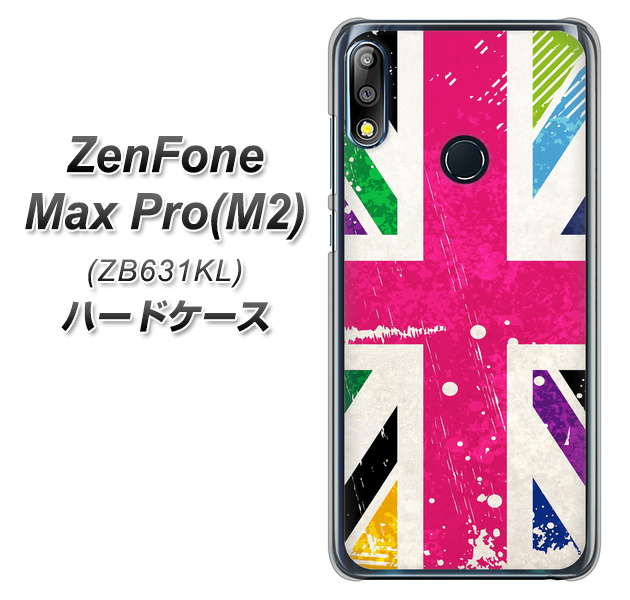 ZenFone（ゼンフォン）Max Pro(M2) ZB631KL 高画質仕上げ 背面印刷 ハードケース【SC806 ユニオンジャック ピンクビンテージ】