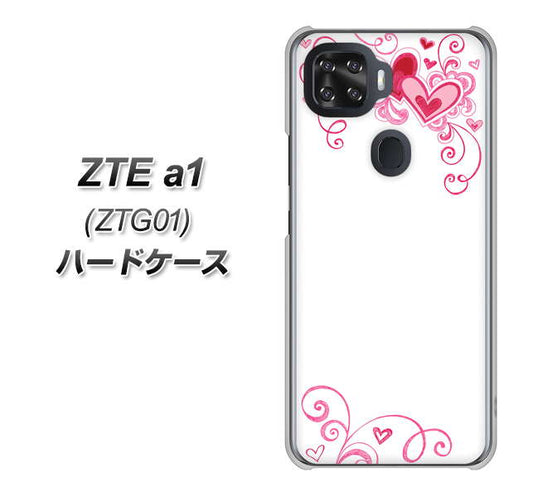 au ZTE a1 ZTG01 高画質仕上げ 背面印刷 ハードケース【365 ハートフレーム】