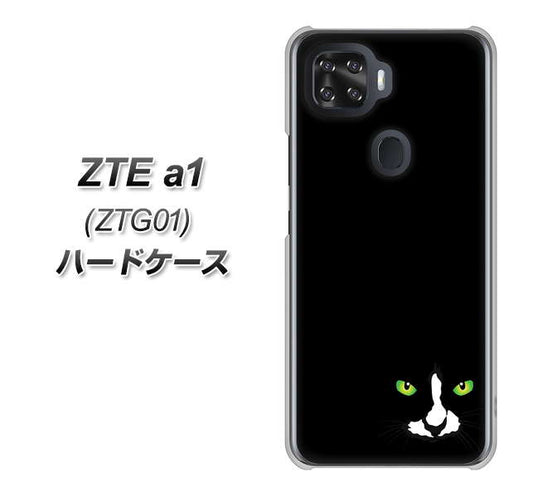 au ZTE a1 ZTG01 高画質仕上げ 背面印刷 ハードケース【398 黒ネコ】