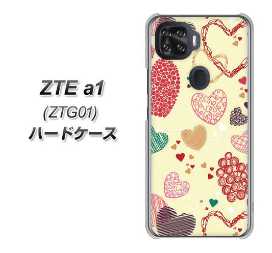 au ZTE a1 ZTG01 高画質仕上げ 背面印刷 ハードケース【480 素朴なハート】