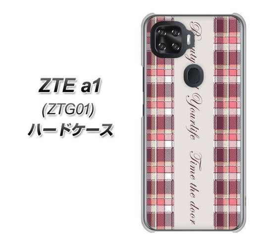 au ZTE a1 ZTG01 高画質仕上げ 背面印刷 ハードケース【518 チェック柄besuty】