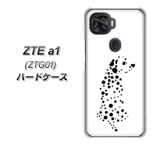 au ZTE a1 ZTG01 高画質仕上げ 背面印刷 ハードケース【1038 振り向くダルメシアン（WH）】