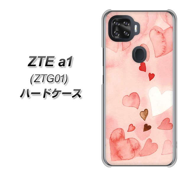 au ZTE a1 ZTG01 高画質仕上げ 背面印刷 ハードケース【1125 ハートの和紙】