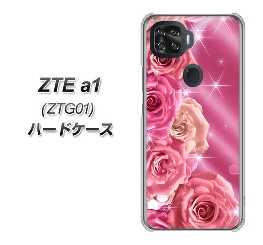 au ZTE a1 ZTG01 高画質仕上げ 背面印刷 ハードケース【1182 ピンクの薔薇に誘われて】