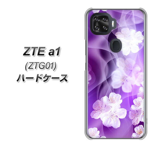 au ZTE a1 ZTG01 高画質仕上げ 背面印刷 ハードケース【1211 桜とパープルの風】
