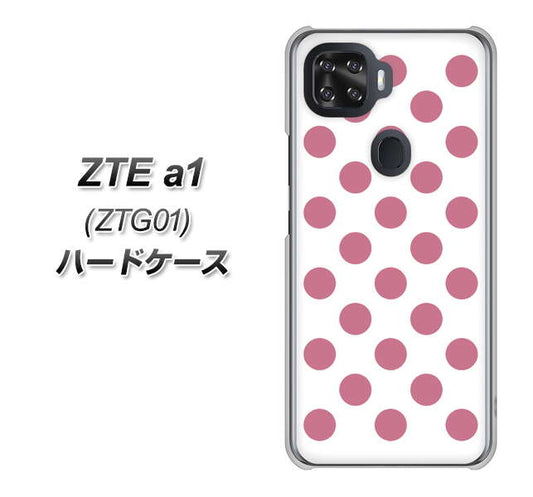 au ZTE a1 ZTG01 高画質仕上げ 背面印刷 ハードケース【1357 シンプルビッグ薄ピンク白】