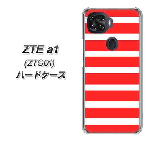 au ZTE a1 ZTG01 高画質仕上げ 背面印刷 ハードケース【EK881 ボーダーレッド】