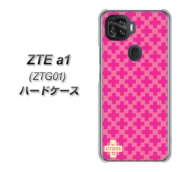 au ZTE a1 ZTG01 高画質仕上げ 背面印刷 ハードケース【IB901  クロスドット_ピンク】
