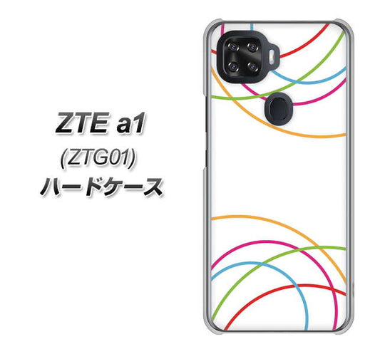 au ZTE a1 ZTG01 高画質仕上げ 背面印刷 ハードケース【IB912  重なり合う曲線】