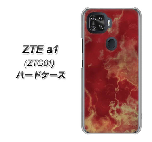 au ZTE a1 ZTG01 高画質仕上げ 背面印刷 ハードケース【KM870 大理石RD】