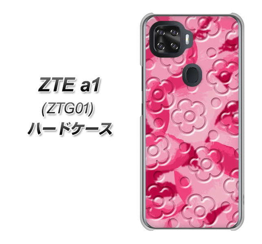 au ZTE a1 ZTG01 高画質仕上げ 背面印刷 ハードケース【SC847 フラワーヴェルニ花濃いピンク（ローズアンディアン）】